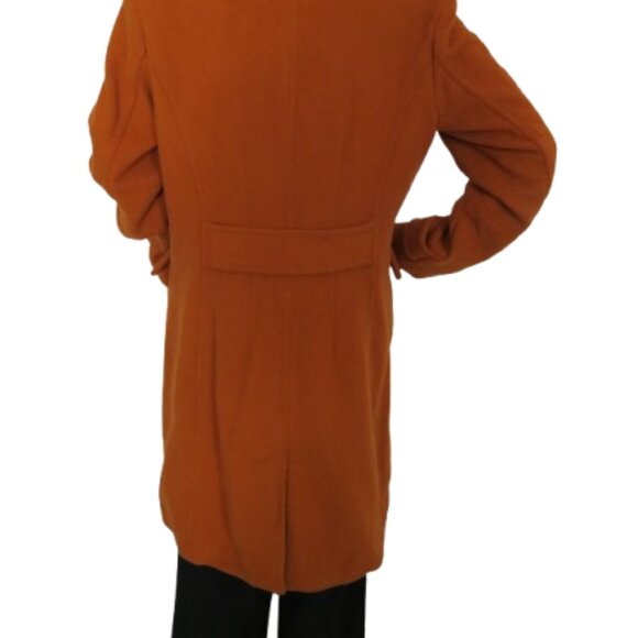 Lands' End Orange Long Wool and Cashmere Coat - Picture 5 of 9